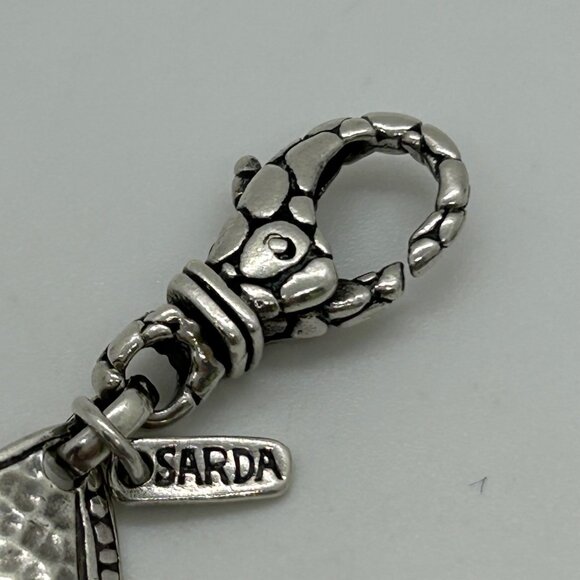 Sarda Sterling Silver Textured Link Bracelet 7.5 Inch For Women Jewelry Elegant - Picture 6 of 12